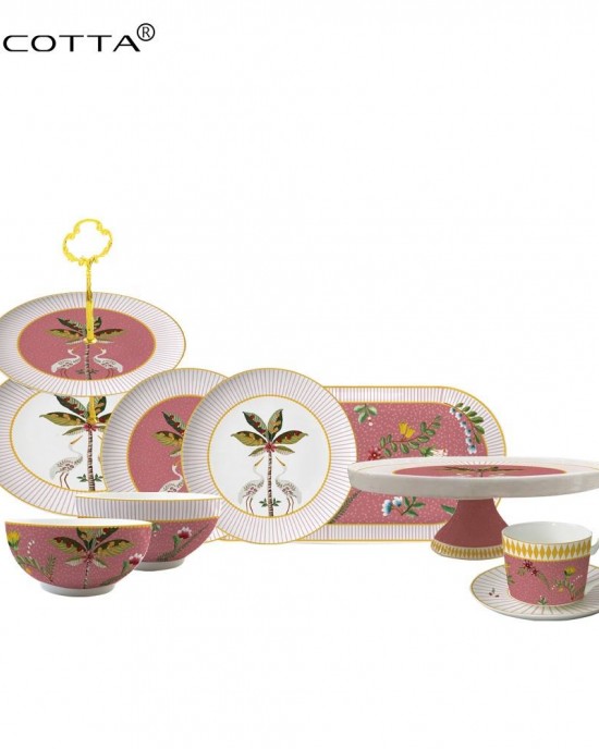 Porcelain Manufacturer Wholesale European Style Pink 15 PCS Fine Bone China Tea Set Ceramic Porcelain Manufacturer Wholesale European Style Pink 15 PCS Fine Bone China Tea Set Ceramic