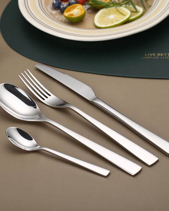 Modern 304 Stainless Steel Knife Fork Spoon Flatware Cutlery Set for Hotels and Restaurants Modern 304 Stainless Steel Knife Fork Spoon Flatware Cutlery Set for Hotels and Restaurants