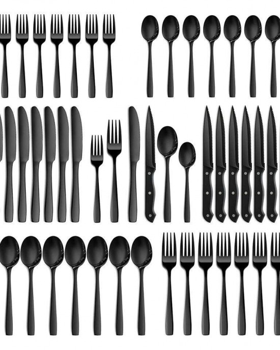 Amazing Hot Sell Silverware 36/48/72 Pieces Heavy Knife Spoon Fork Besteck Black Flatware Set Stainless Steel Cutlery Set Amazing Hot Sell Silverware 36/48/72 Pieces Heavy Knife Spoon Fork Besteck Black Flatware Set Stainless Steel Cutlery Set