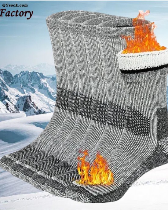 Custom Merino Wool Ski Socks for Men and Women With Thermal Cushioning Terry Sole Custom Merino Wool Ski Socks for Men and Women With Thermal Cushioning Terry Sole