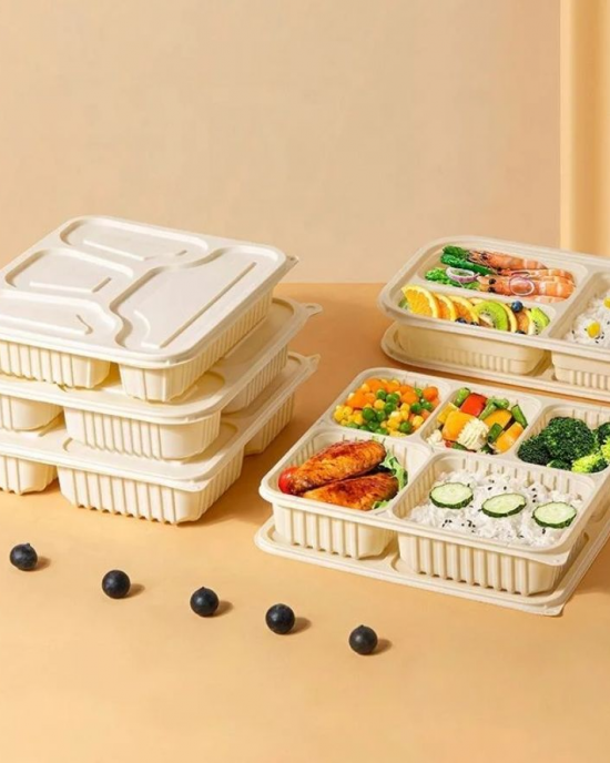 Restaurant Disposable Biodegradable Takeaway Food Container Packaging Cornstarch Lunch Box Restaurant Disposable Biodegradable Takeaway Food Container Packaging Cornstarch Lunch Box