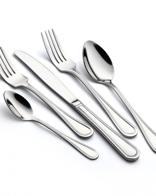 Wholesale Customized logo 5Pcs Hotel Restaurant Silverware Knife Fork Spoon Set Metal Flatware Set Stainless Steel Cutlery Set Wholesale Customized logo 5Pcs Hotel Restaurant Silverware Knife Fork Spoon Set Metal Flatware Set Stainless Steel Cutlery Set