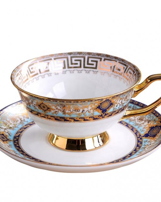 Vintage ceramic tea cup and saucer porcelain golden coffee cups with dish bone china tea cup set 200ml Vintage ceramic tea cup and saucer porcelain golden coffee cups with dish bone china tea cup set 200ml